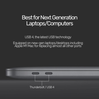 UNITEK USB4 THUNDERBOLT KABLO 0.8MT(C14100BK-0.8M)