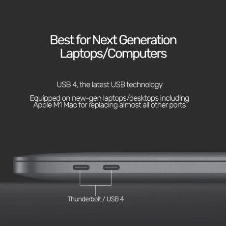 UNITEK USB4 THUNDERBOLT KABLO 0.8MT(C14100BK-0.8M)