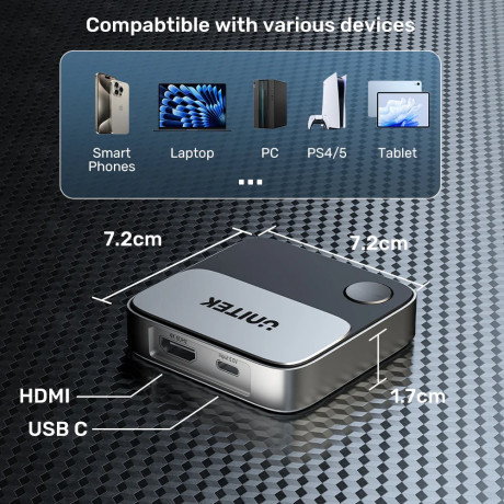 UNITEK WIRELESS 4K&60Hz KABLOSUZ GÖRÜNTÜ AKTARICI (V1162B01)