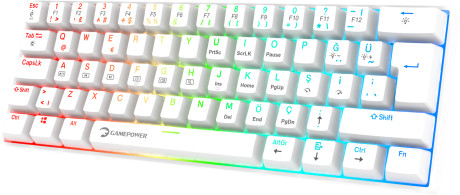 GAMEPOWER LYRA RGB 60M KLAVYE MEKANIK BLUE SW BEYAZ