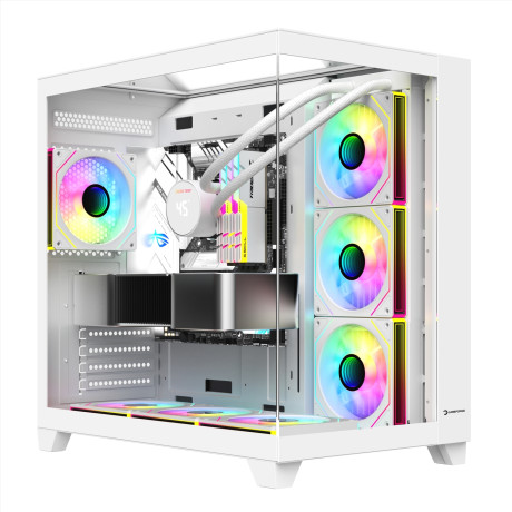 GAMEPOWER WARCRY TOPGLASS 4XARGB KASA 650W WHITE