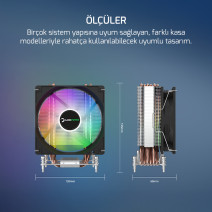 GAMEPOWER GLACE TC6 ARGB CPU SOĞUTUCU INTEL/AMD