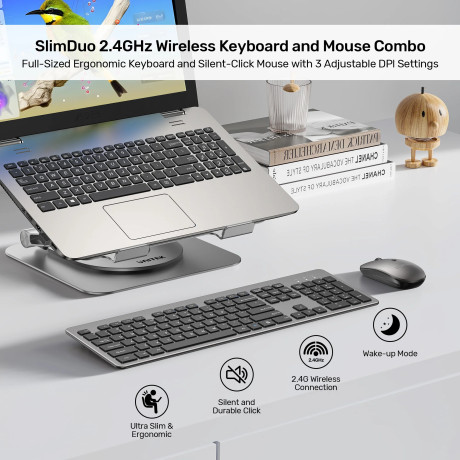 UNITEK SLIMDUO 2.4GHZ KLAVYE SETI (T054AGY01-US)