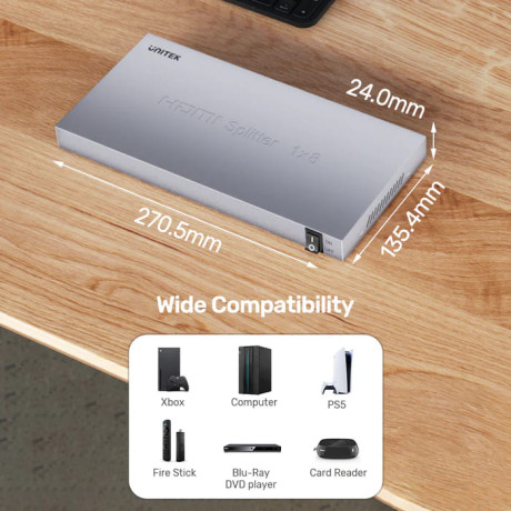 UNITEK 4K HDMI SPLITTER 1 IN 8 OUT (V1132A01-EU)