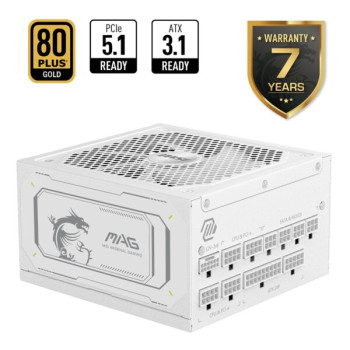 MSI MAG 1000GL PCIE5 WHITE 1000W 80+ GOLD POWER